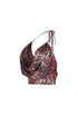 Peek Mode Mesh Print Halter Top